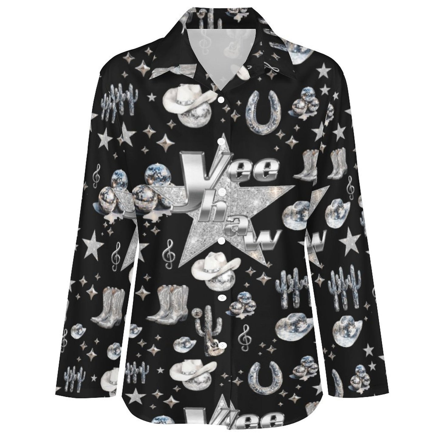 Baha Ranch Rhinestone Cowgirl Long Sleeve Blouse