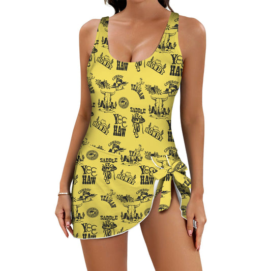 Cowgirl Graphics Skirted One Piece Swim Suit