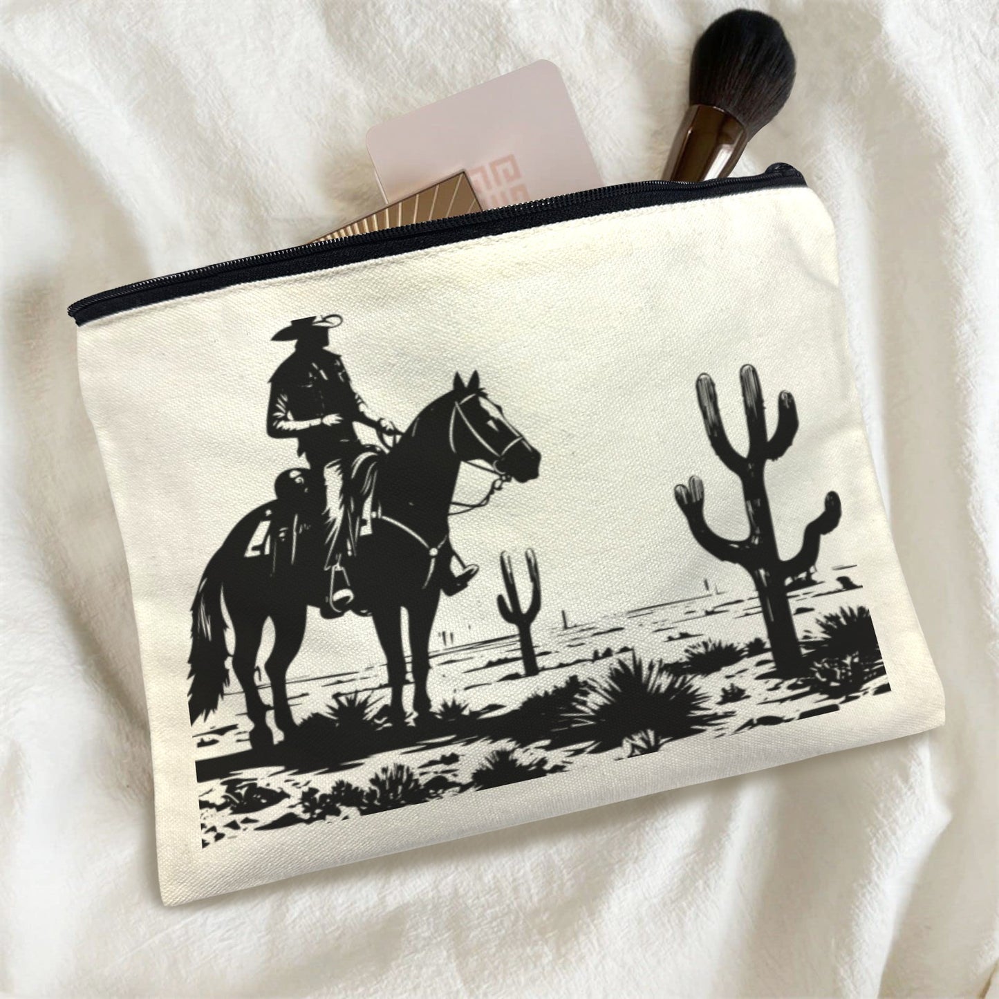 Black White Desert Cosmetic Bag Pack of 5 Made in America