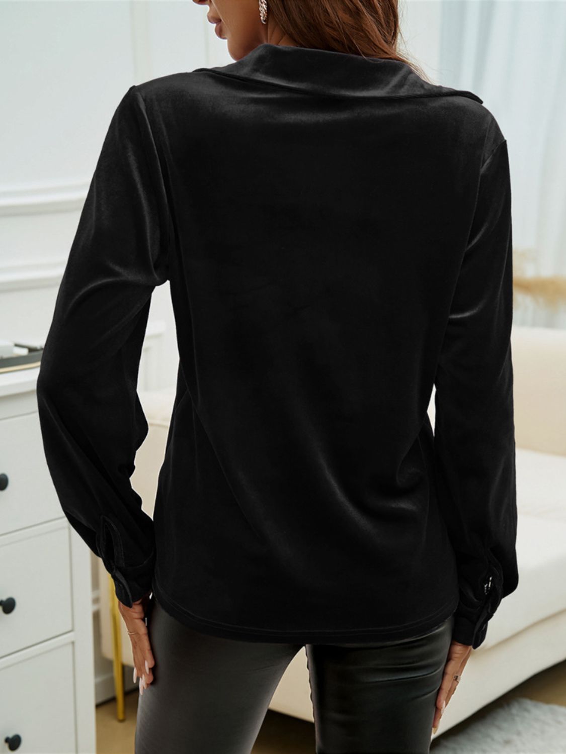 Velvet Long Sleeve Shirt choice of colors