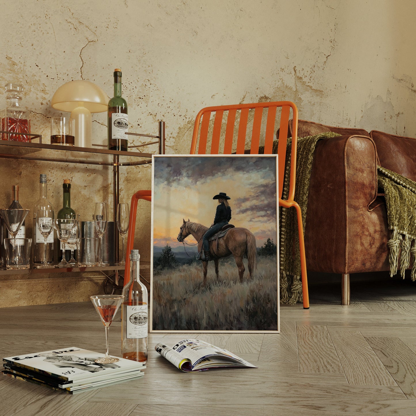 Evening Watch – Cowgirl and Horse at Sunset