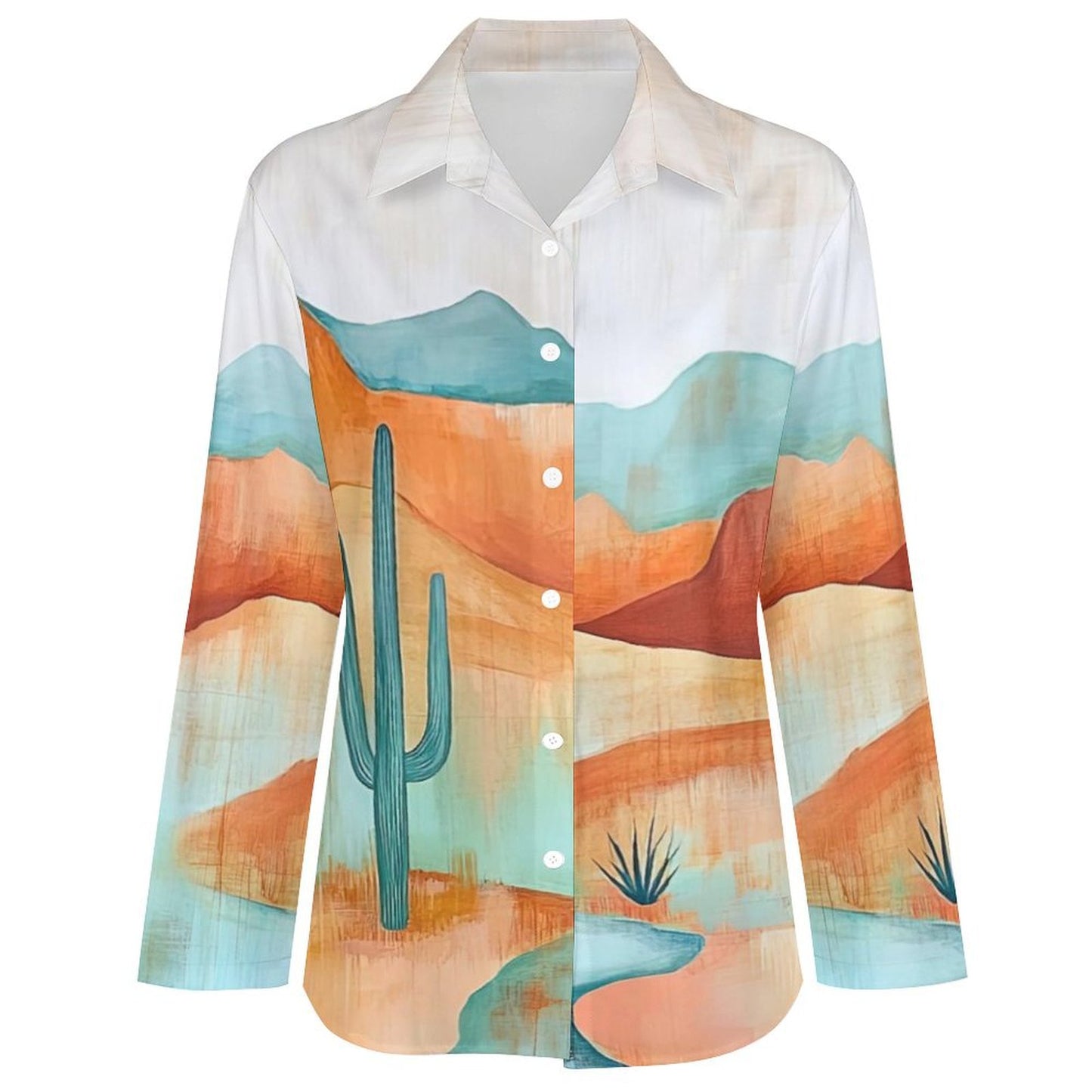 Colores de Mexico Turquoise Desert Button Up Blouse