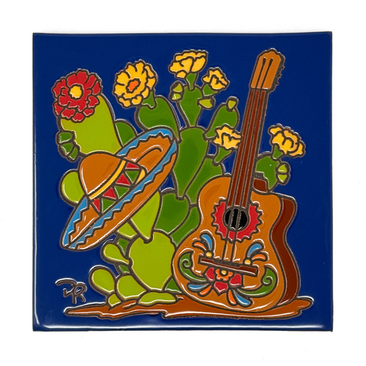 Guitar and Sombrero Tile