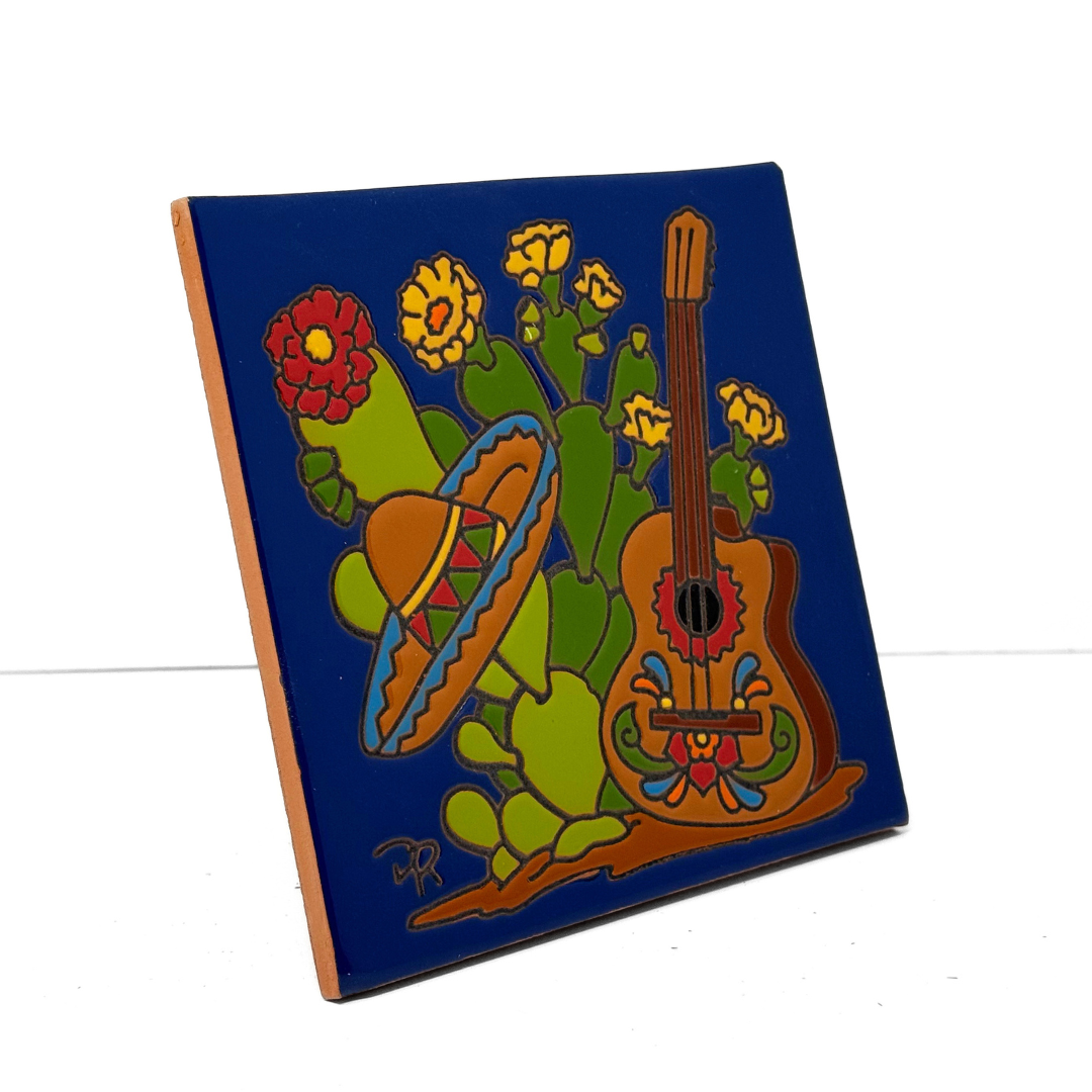Guitar and Sombrero Tile
