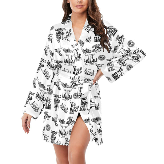 Cowboy Print Western Satin Robe