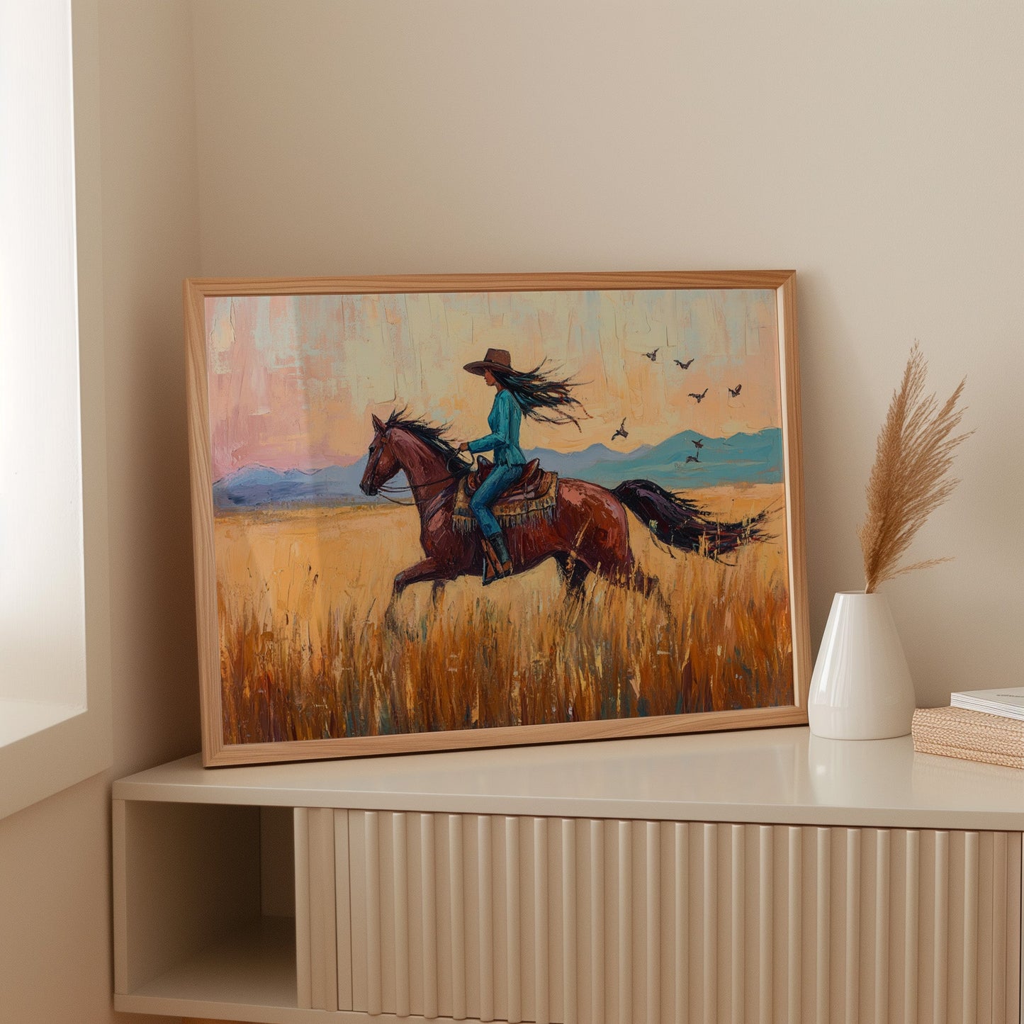 Cowgirl Ride at Sunset Plains