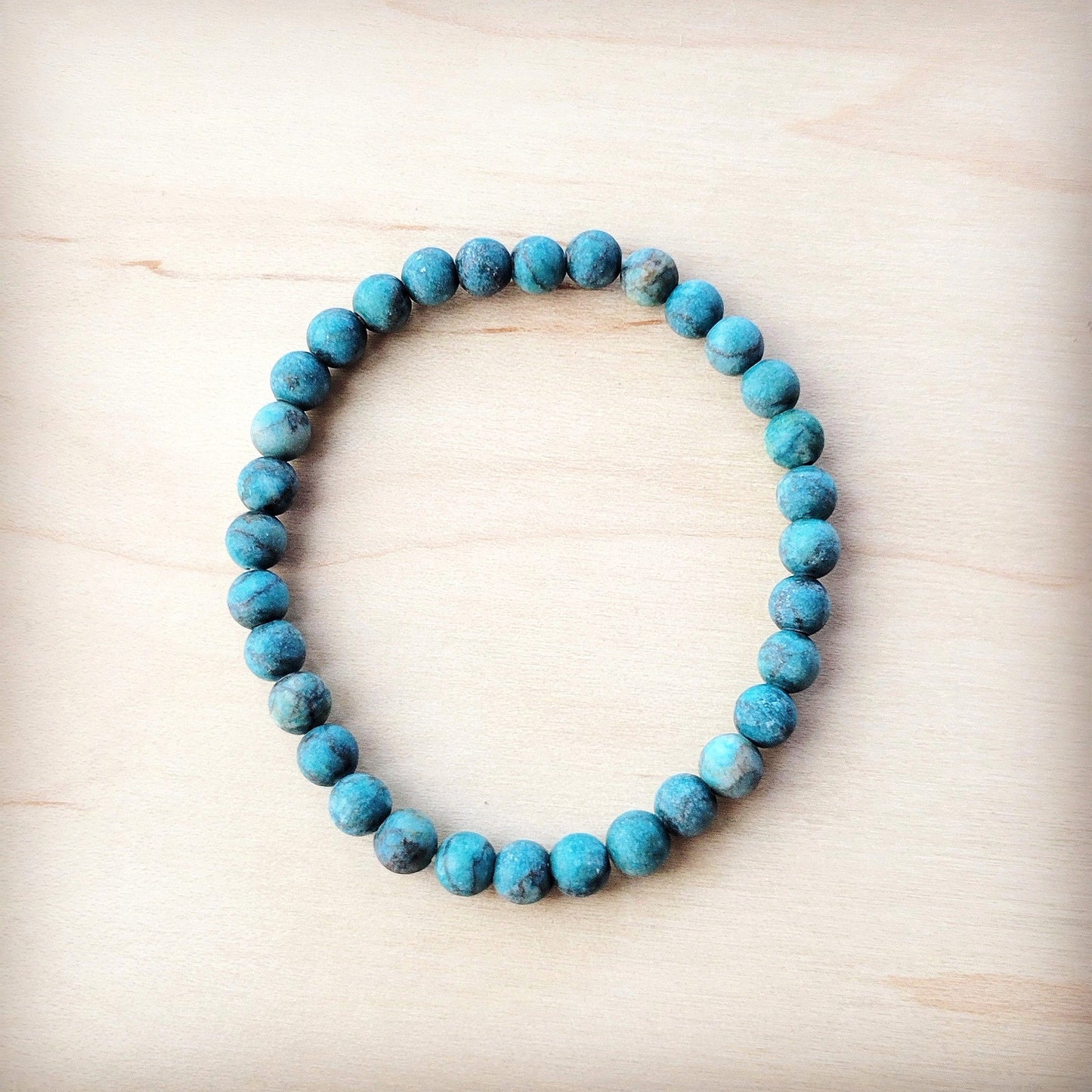 The Jewelry Junkie Natural American Turquoise Stretch Beaded Bracelet 811c