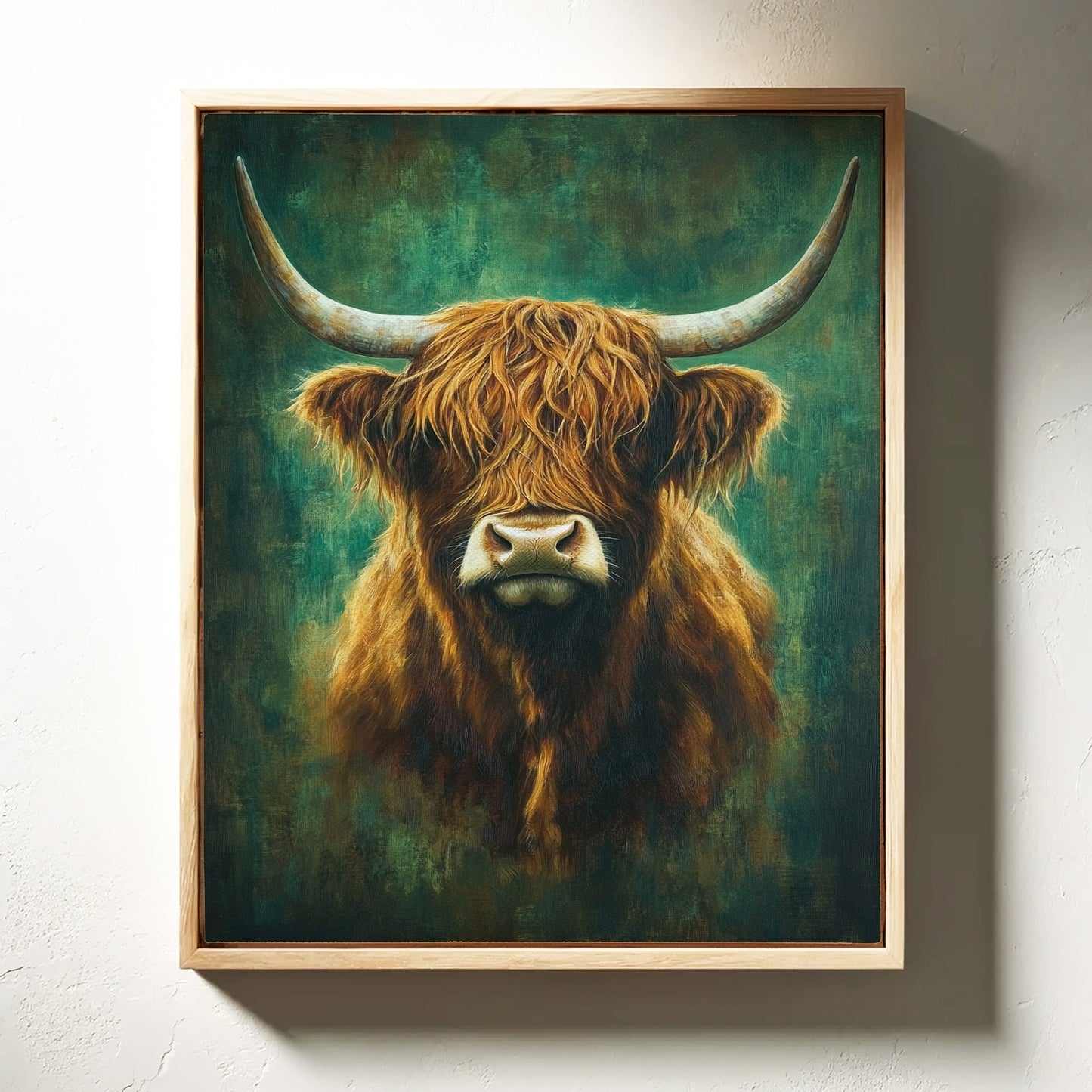 Highland Majesty in Emerald Light Western Farm Cow Ranch Wall Decor