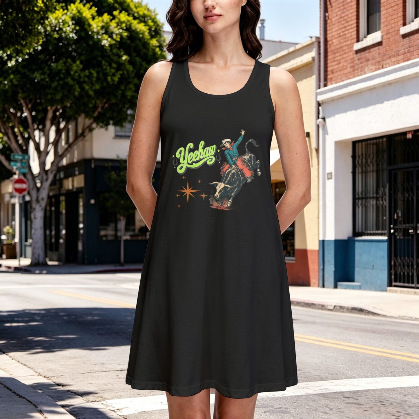 Baha Ranch Yeehaw Bullrider Tank Dress Made in America