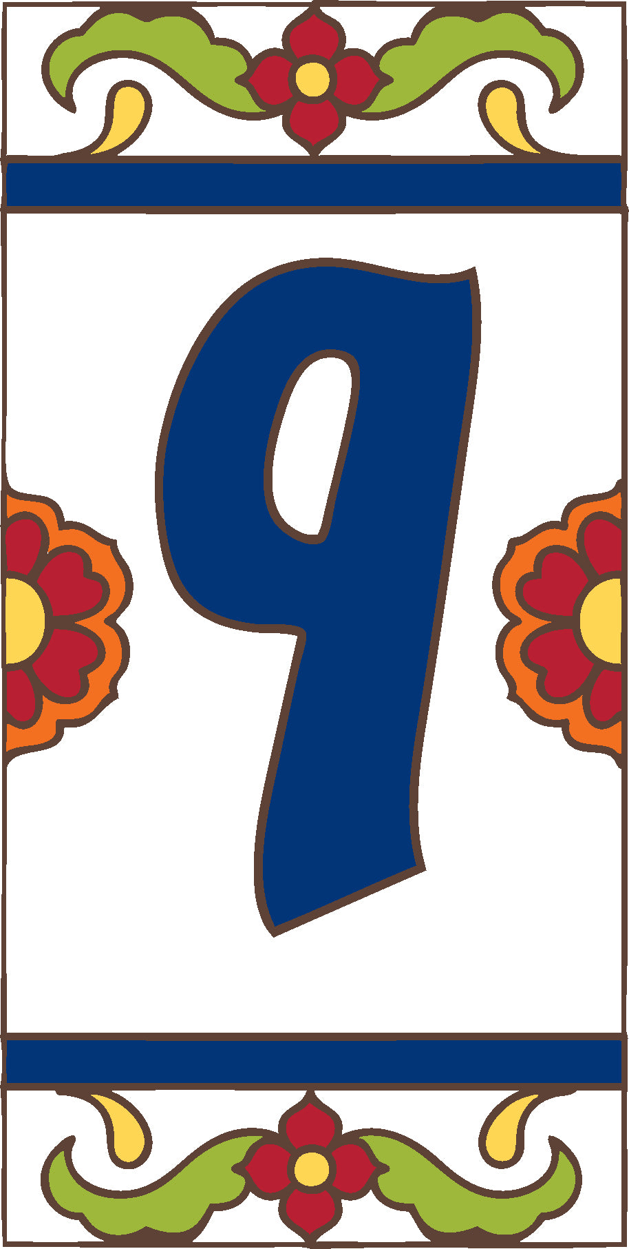 White Talavera Tile House Numbers