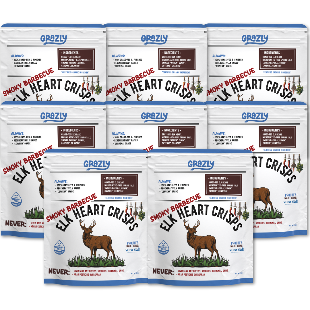 Grazly Elk Heart Crisps - 100% Grass-Fed/Finished