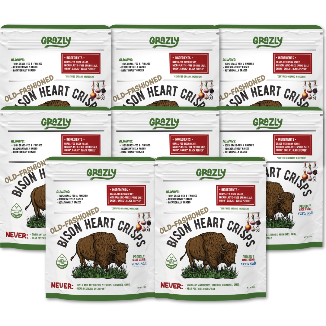 Grazly Bison Heart Crisps - 100% Grass-Fed/Finished