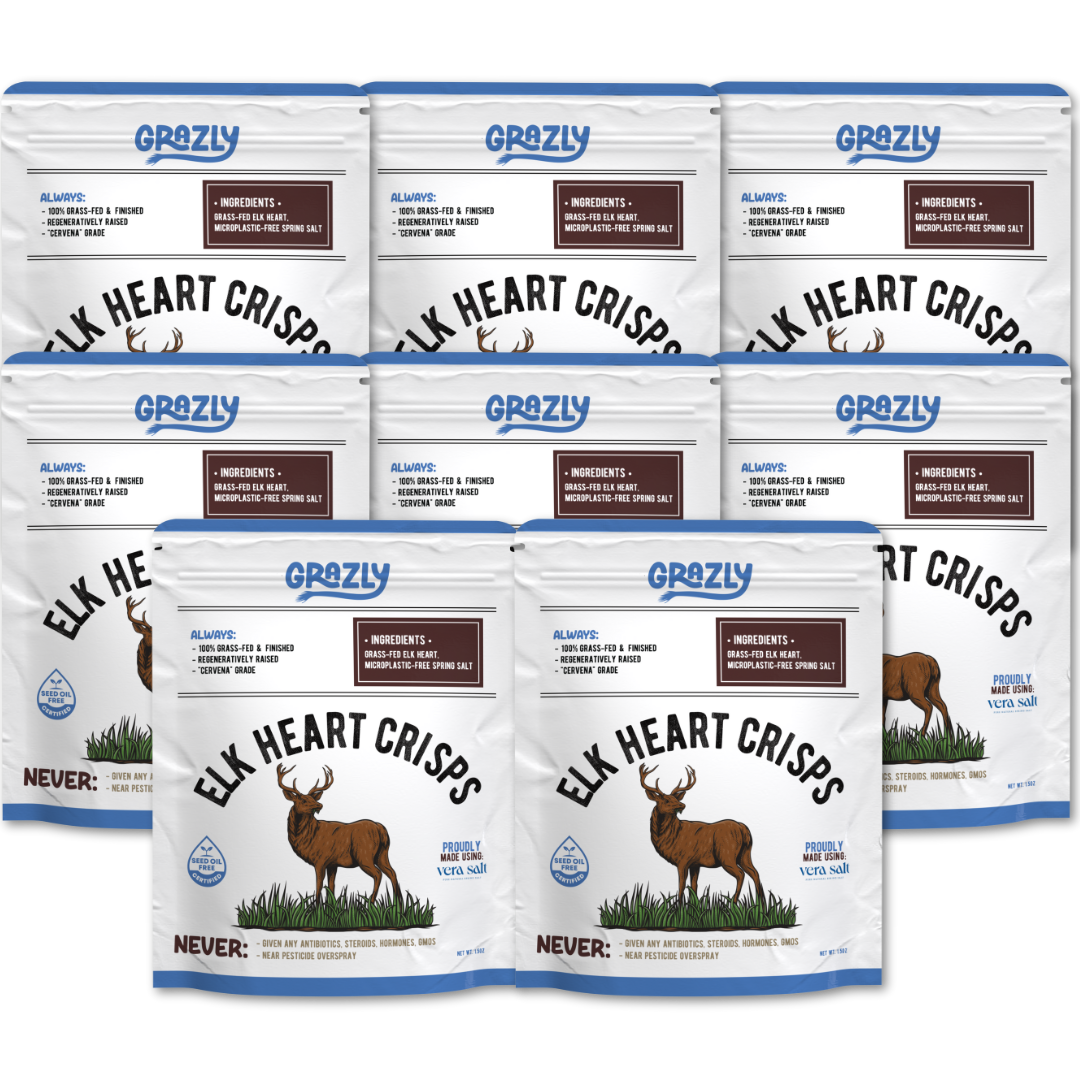 Grazly Elk Heart Crisps - 100% Grass-Fed/Finished