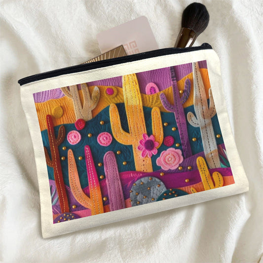 Printed Cactus Cosmetic Bag Pack of 5 Made in America