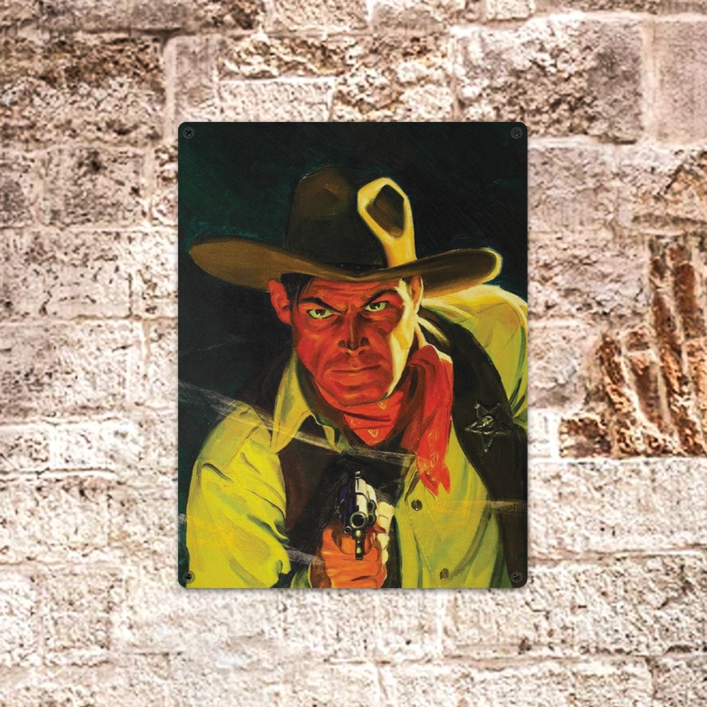 Outlaw Cowboy Metal Sign  12"x16" (Made in USA)