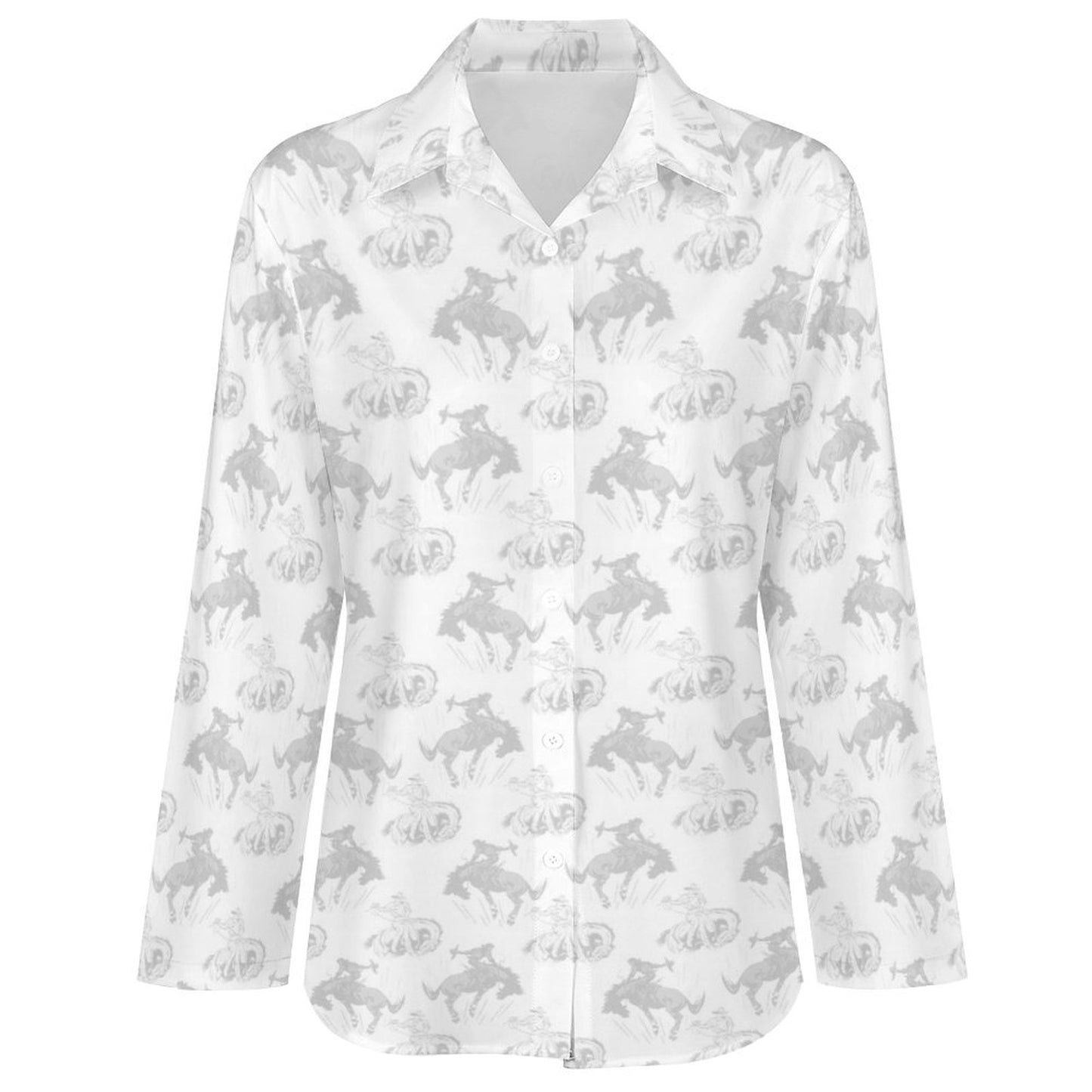 Baha Ranch Faded Rodeo Cowboy Western Button Up Blouse