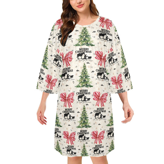Praying Cowboy Christmas Cowgirl Oversized Sleep Shirt