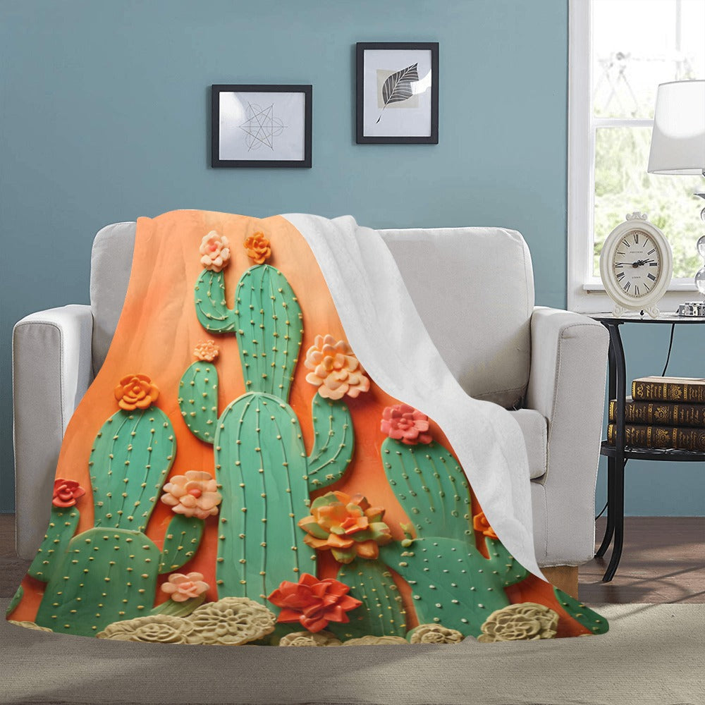Beautiful Cactus 60x80 Throw Blanket Made in USA