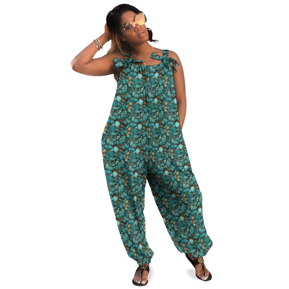 All Turquoise Relaxed Fit Jumpsuit