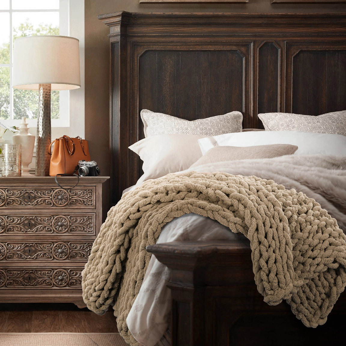 Chenille Chunky Knit Throw