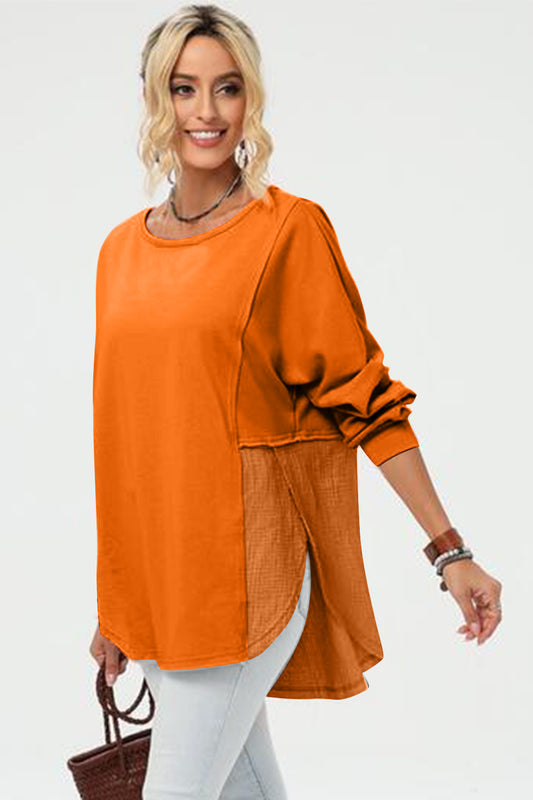 Double Take Full Size Long Sleeve High-Low T-Shirt choice of colors