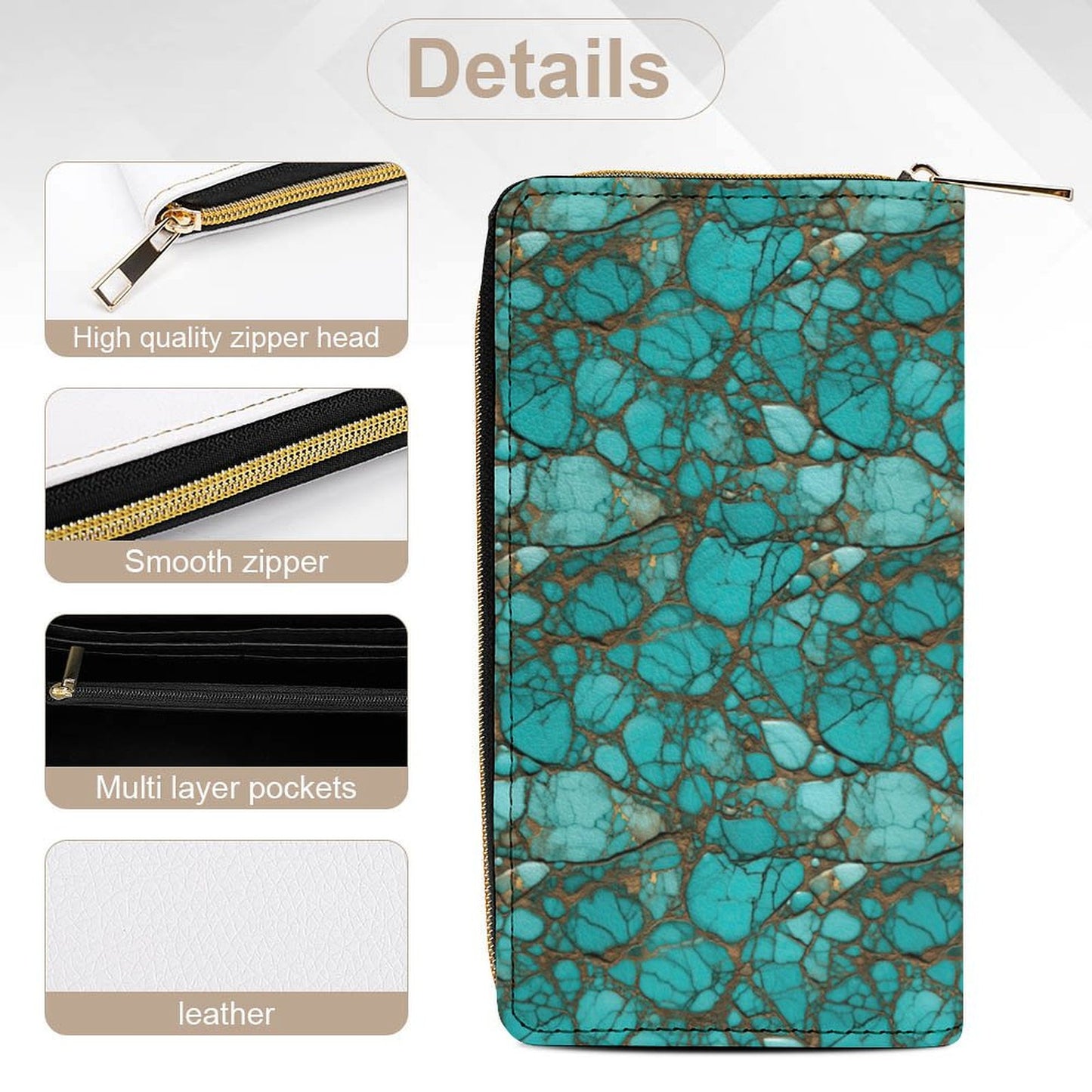 All Turquoise Western Wallet