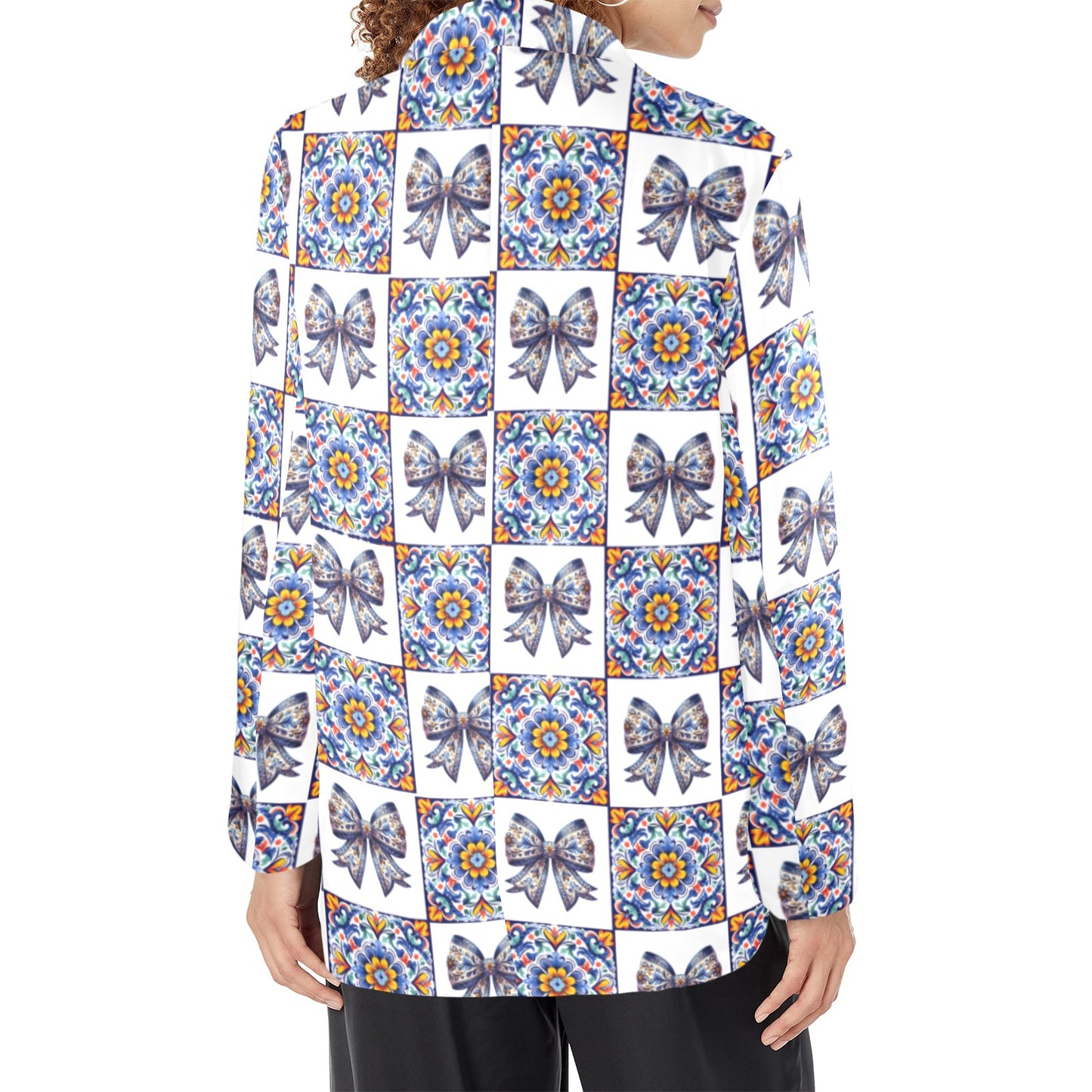 Blue Bow Talavera Floral Blazer