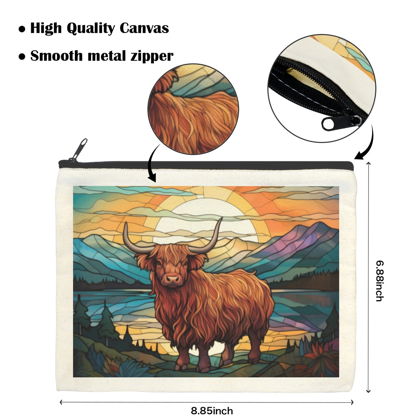 Stained GlasHighland Cosmetic Bag Pack of 5 Made in America