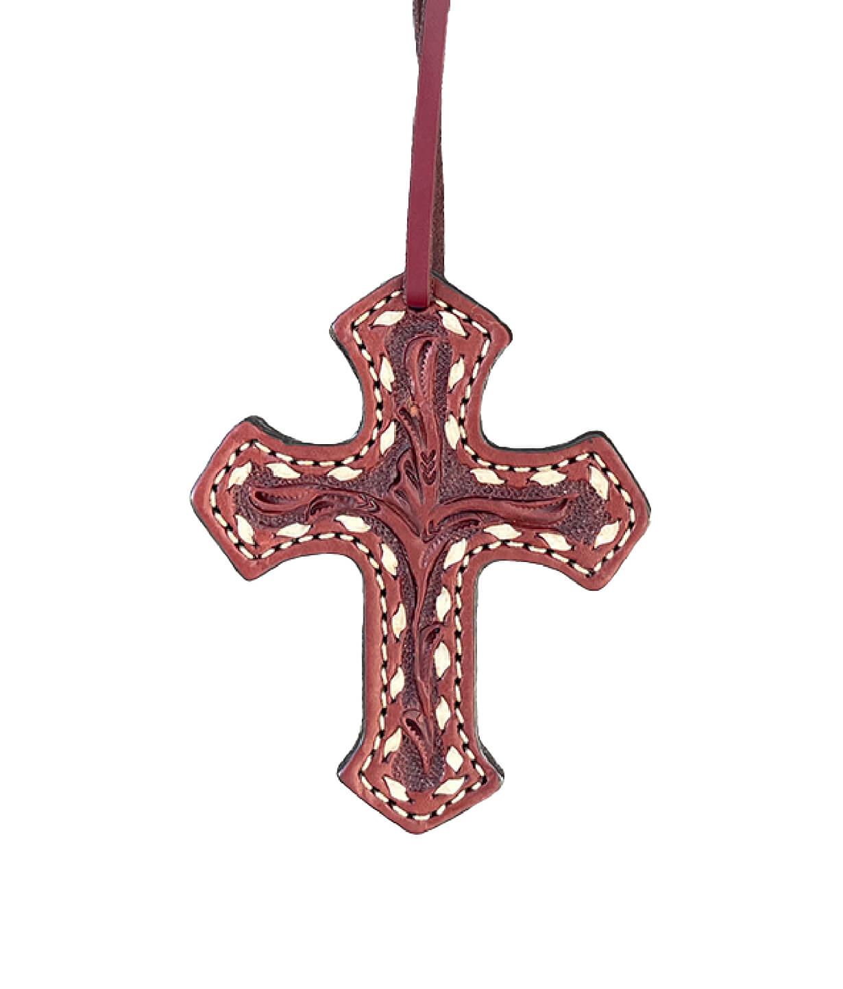 Alamo Saddlery 108-AB Cross toast leather AA tooled with buckstitch