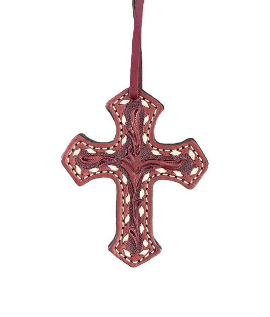 Alamo Saddlery 108-AB Cross toast leather AA tooled with buckstitch