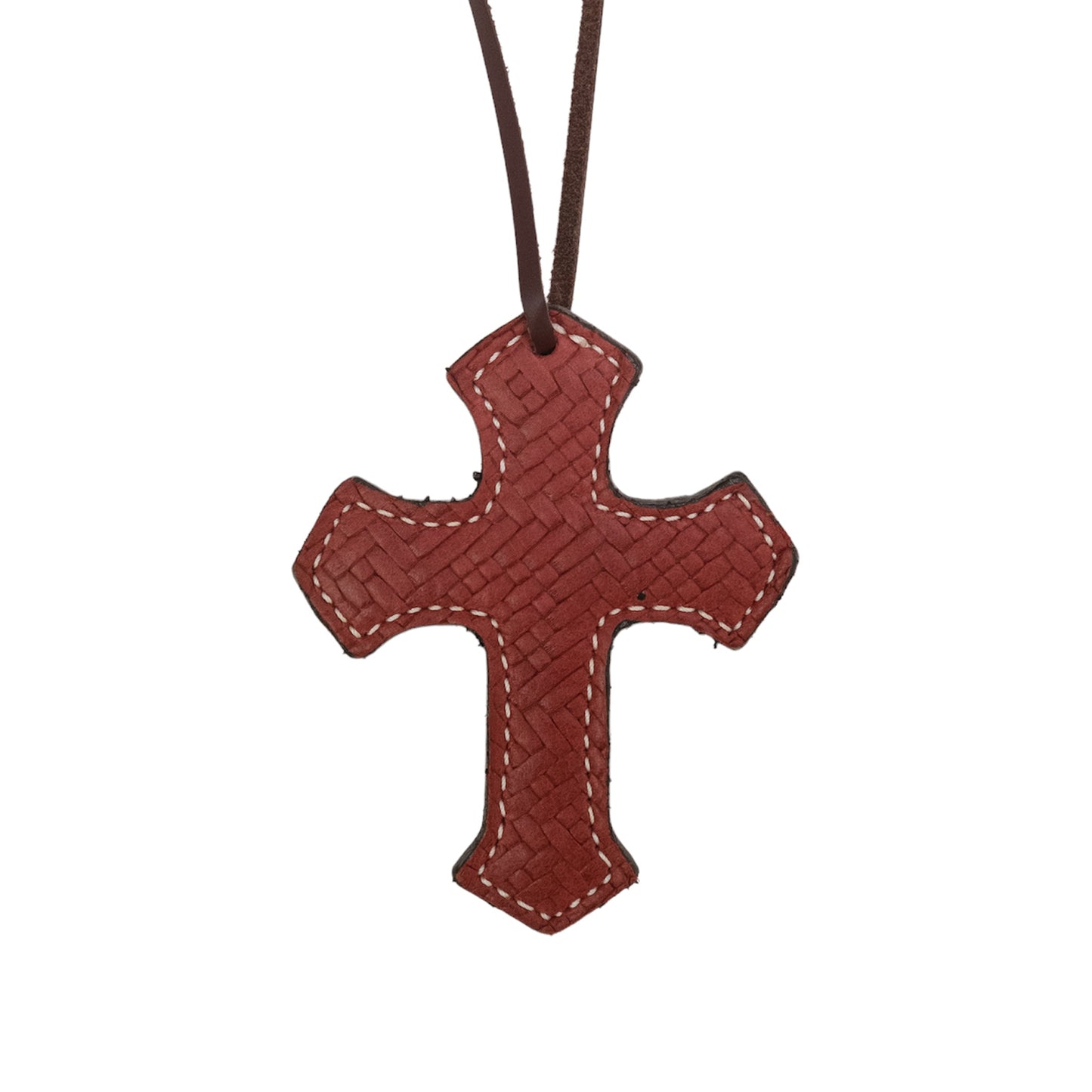 Alamo Saddlery 108-WEAVE Cross toast leather weave overlay