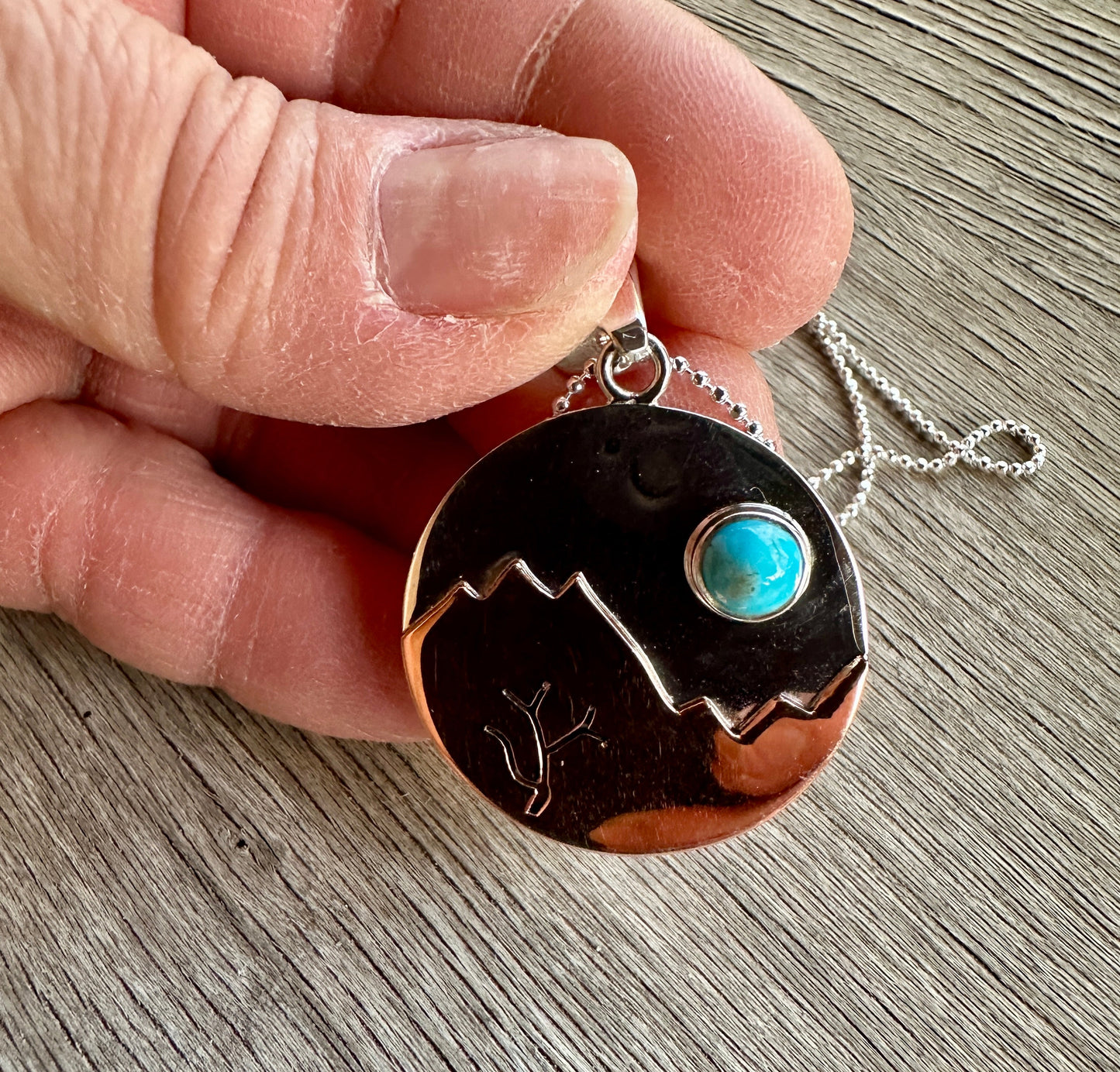 Copper Sunrise Pendant Necklace