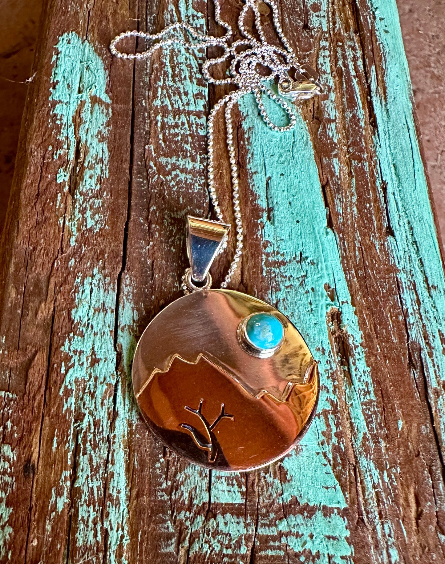 Copper Sunrise Pendant Necklace