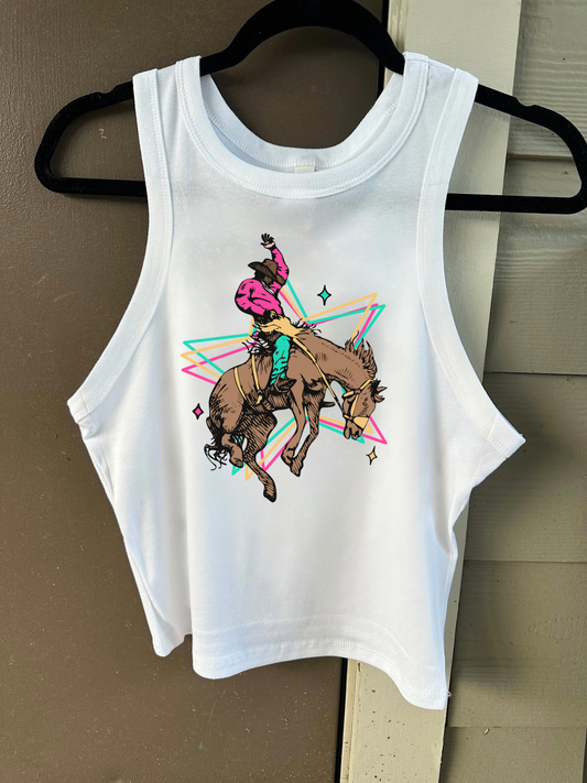 Retro Cowboy Cropped Tank