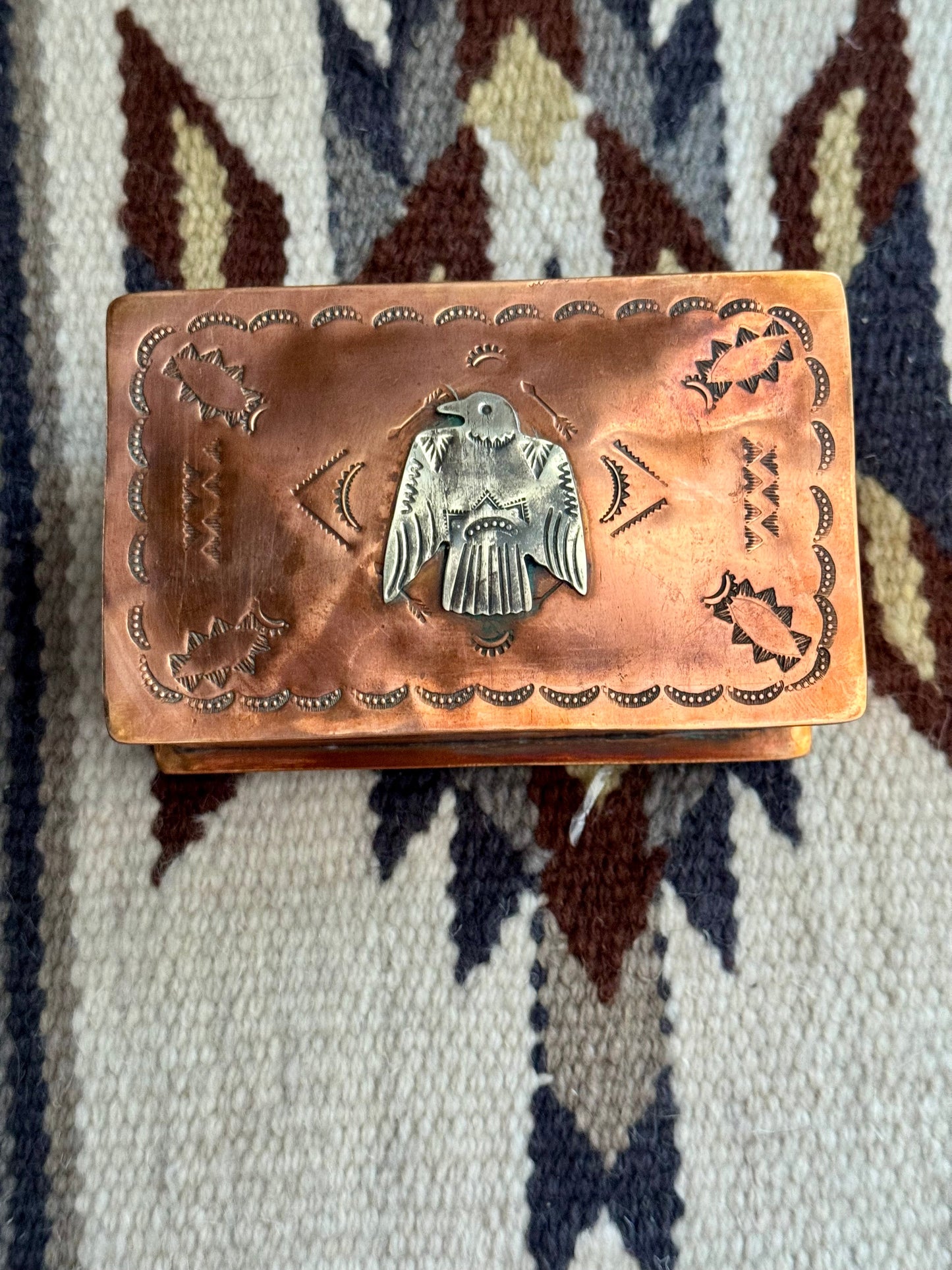 Handmade German Silver and Copper Trinket Box