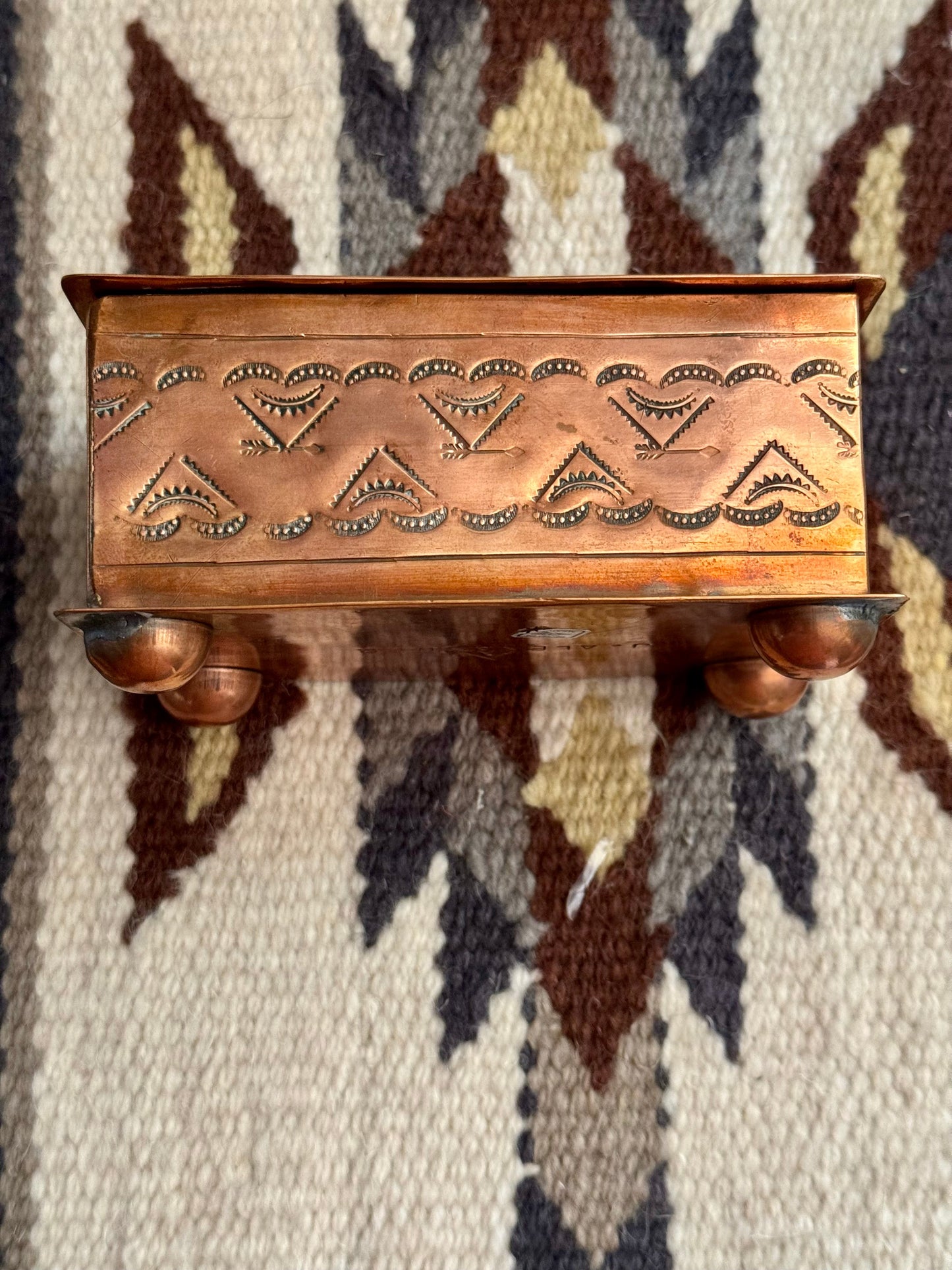 Handmade German Silver and Copper Trinket Box