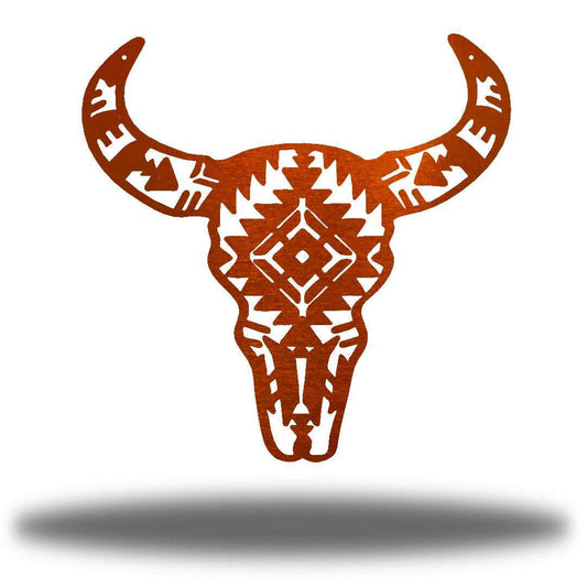Cow Skull Fiber Laser Powder Coated Wall Art - Made in America - Choice of Colors