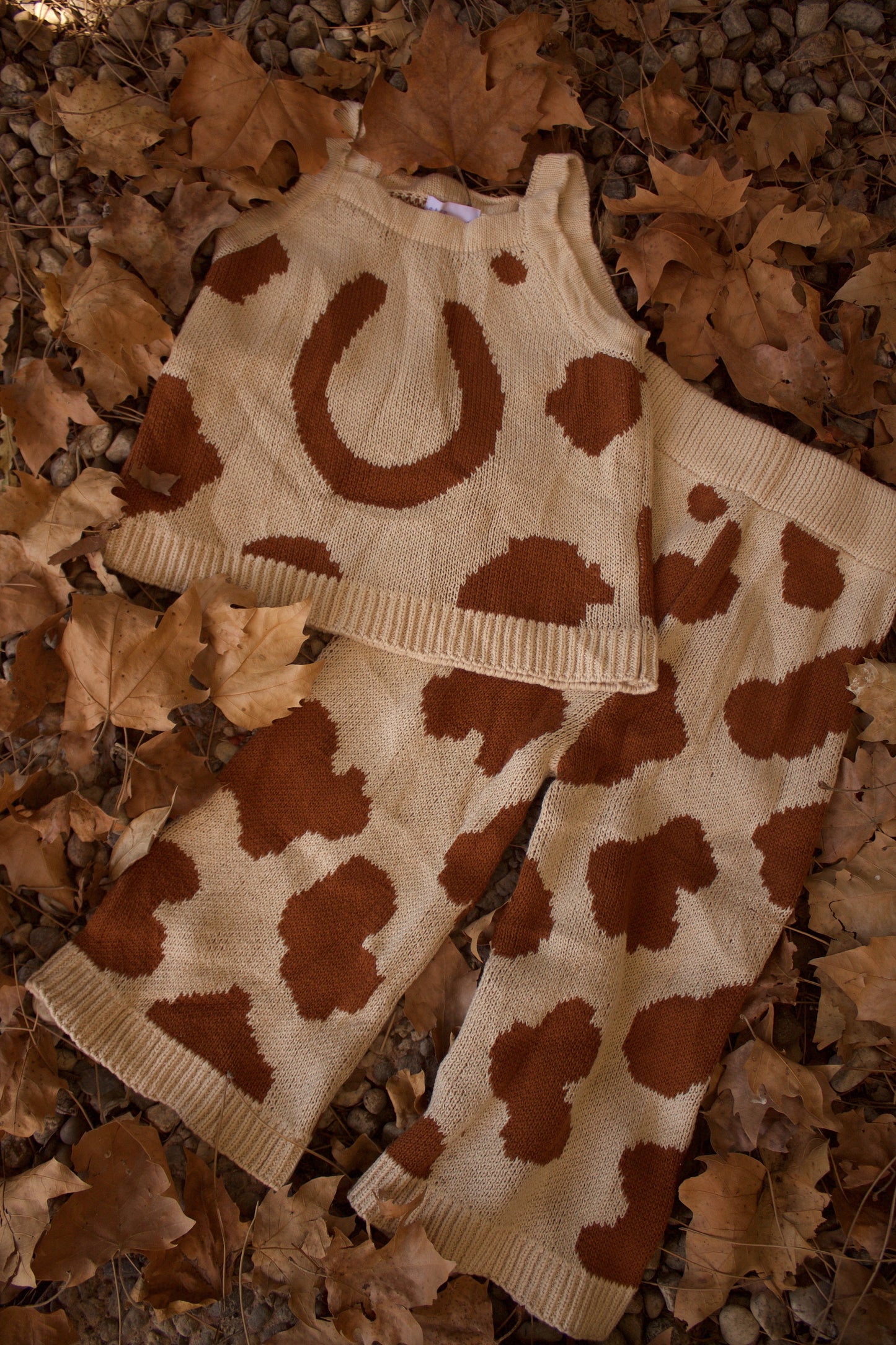 Safe Haven Fall two-piece knit horse shoe toddler girls western autumn fashion