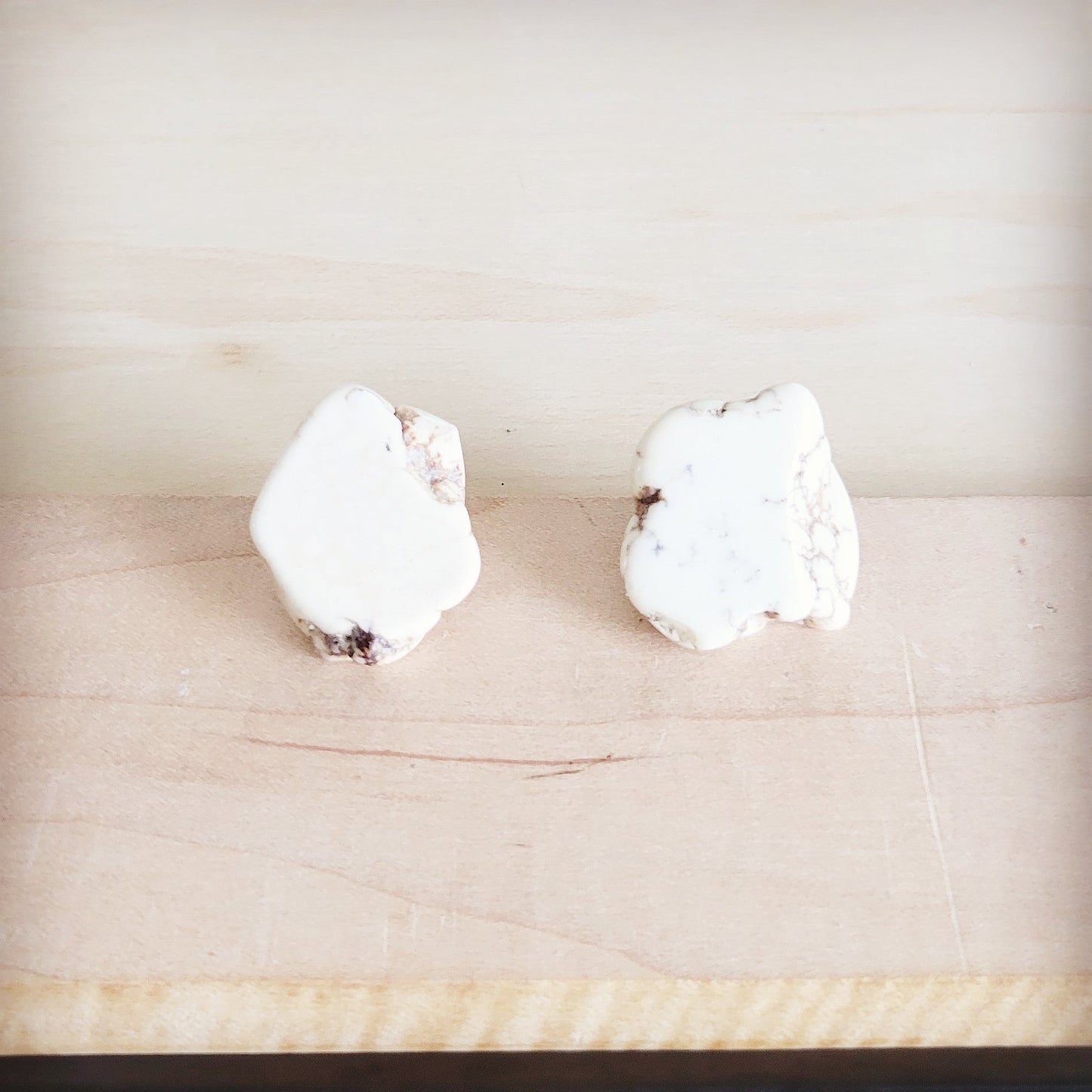 The Jewelry Junkie Turquoise Slab Earring Studs-White 200bo