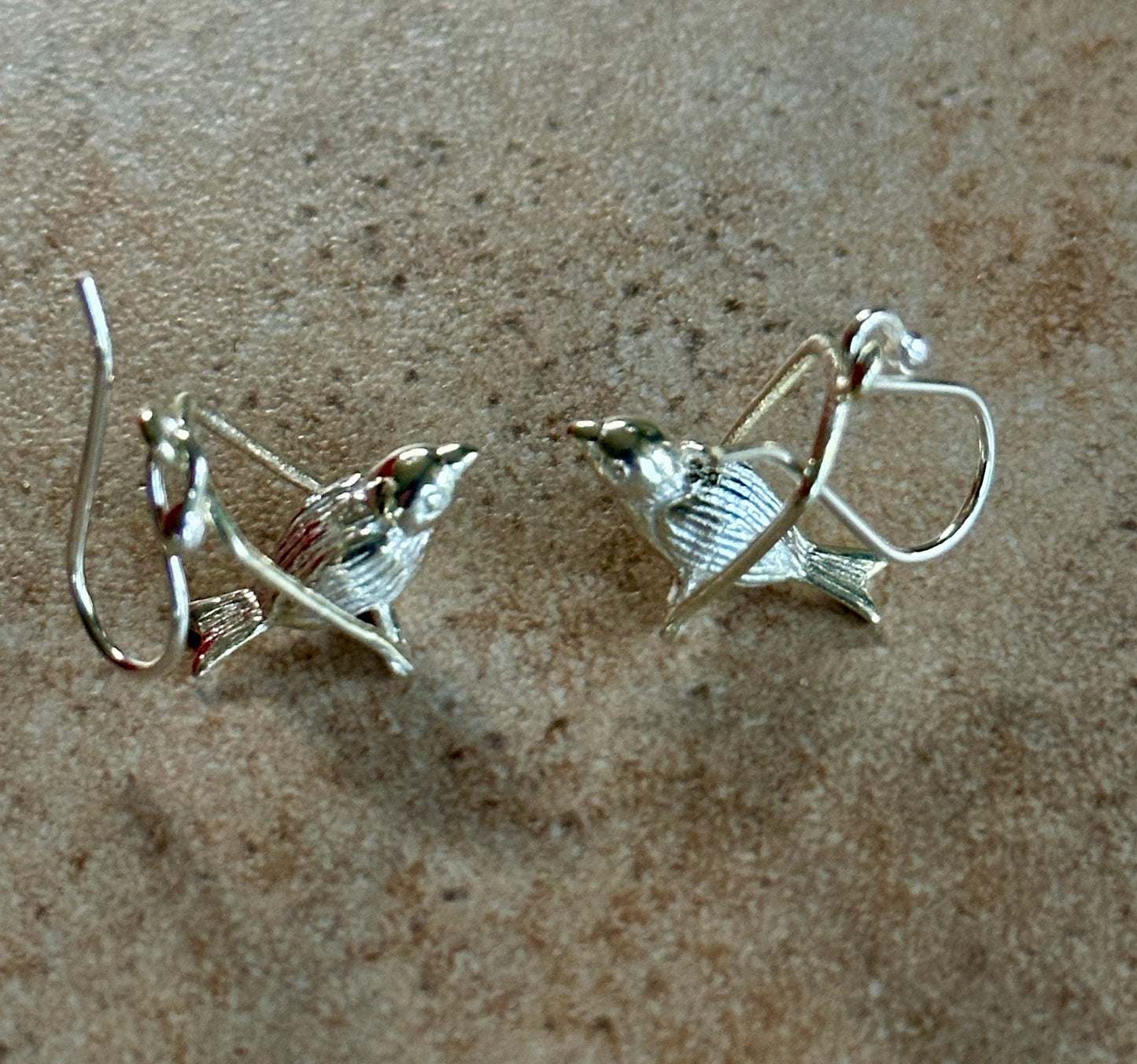 3 Dimension Bird Earrings on Hook