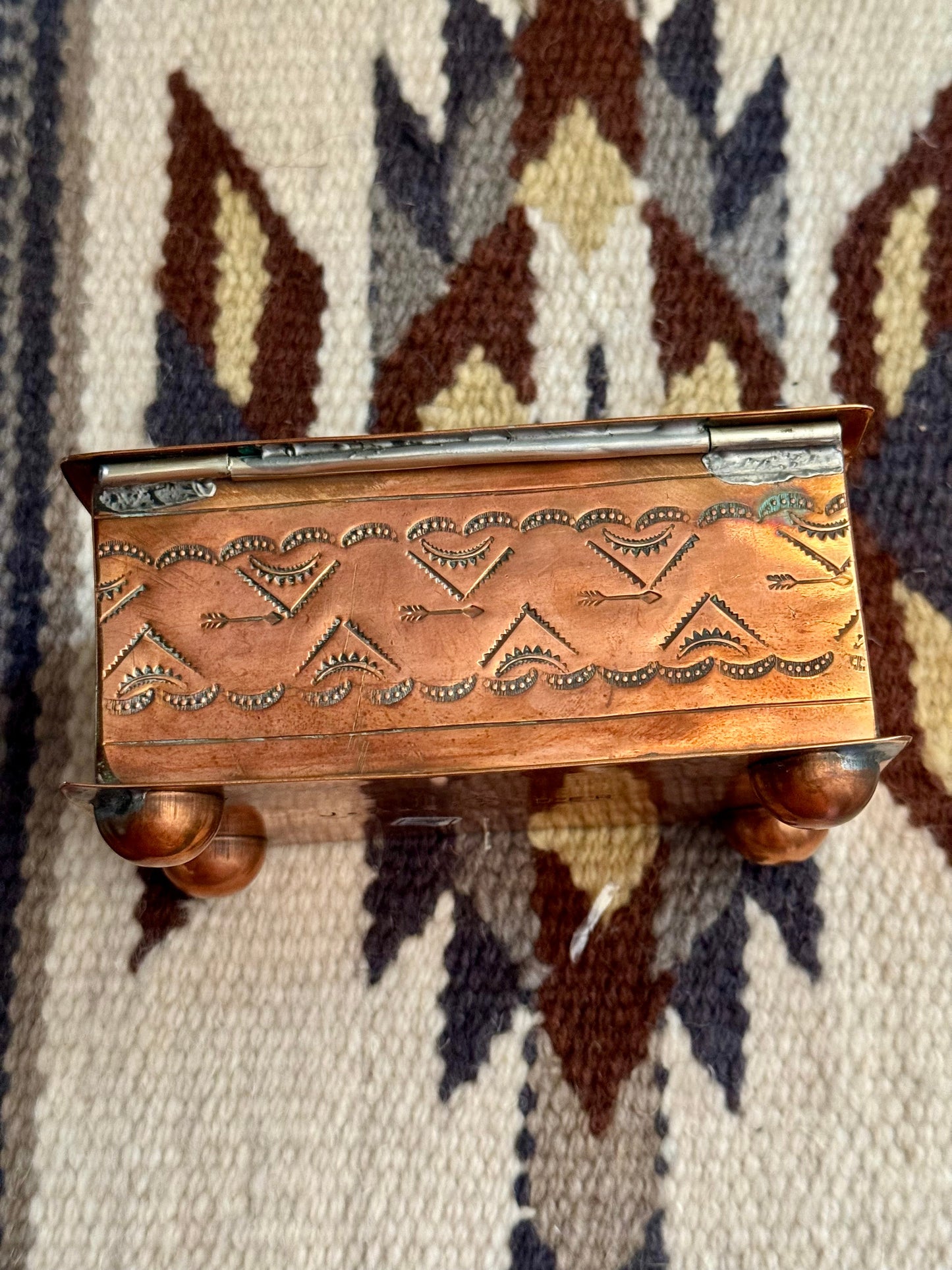 Handmade German Silver and Copper Trinket Box