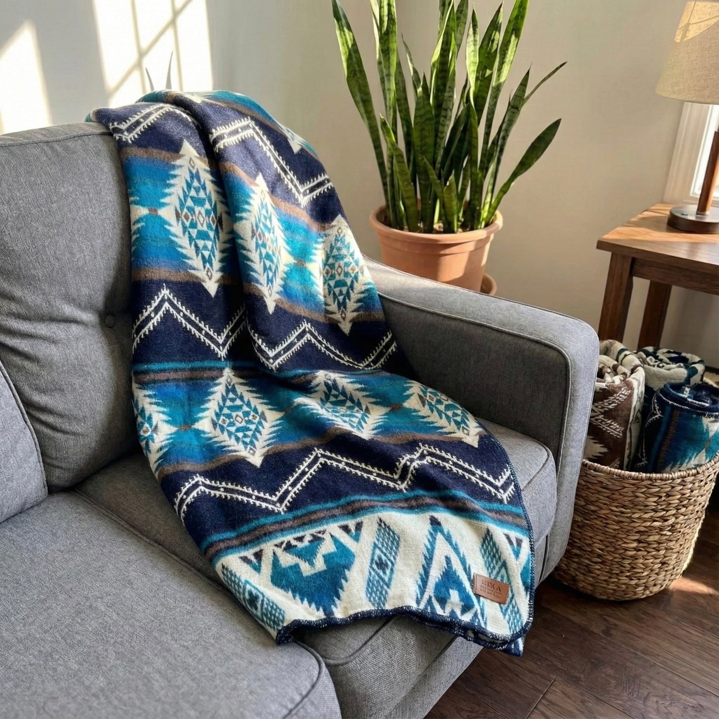 Alpaca Threadz Andean Alpaca Wool Blanket - Cobalt Blue
