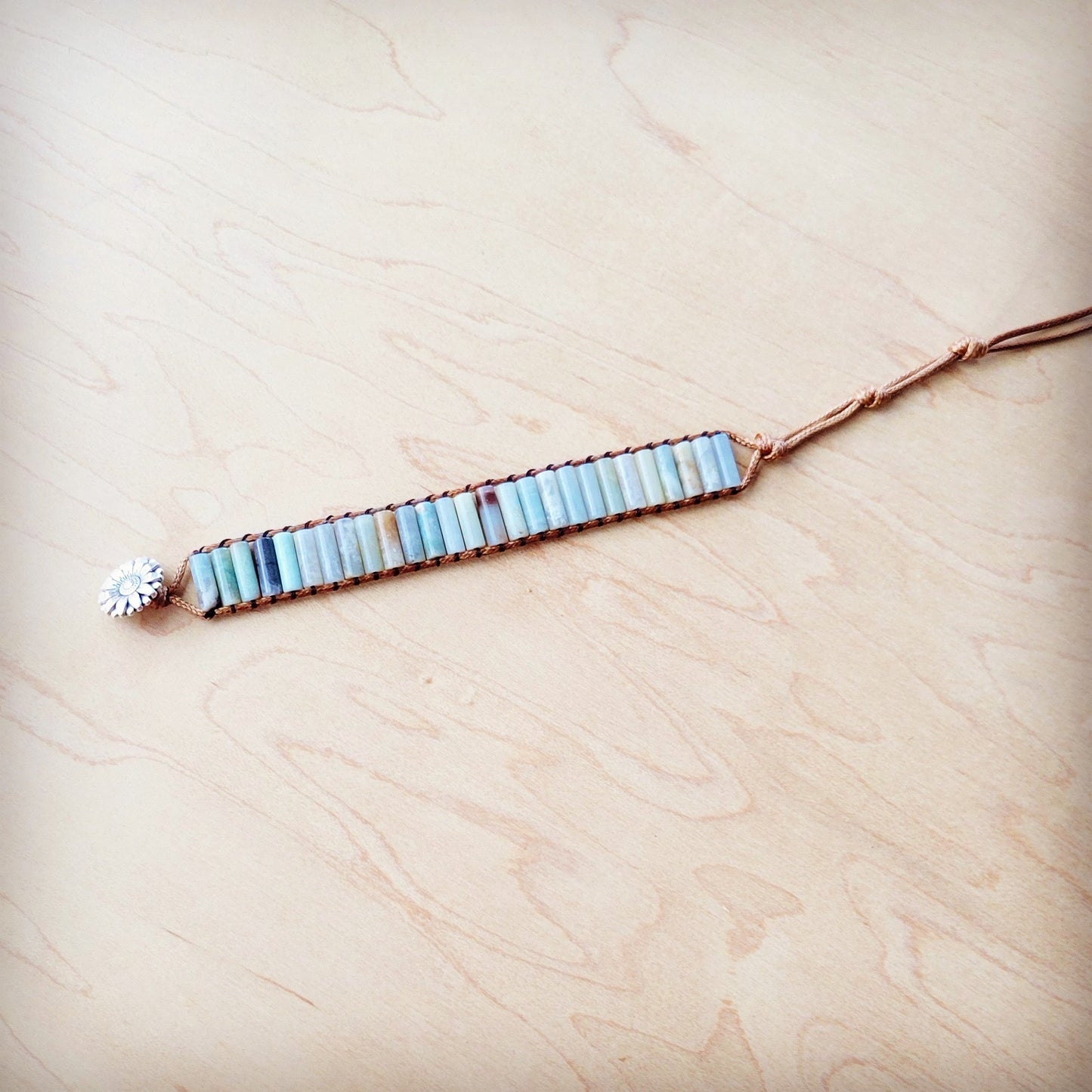 The Jewelry Junkie Woven Amazonite Stacked Stone Beaded Bracelet 810m
