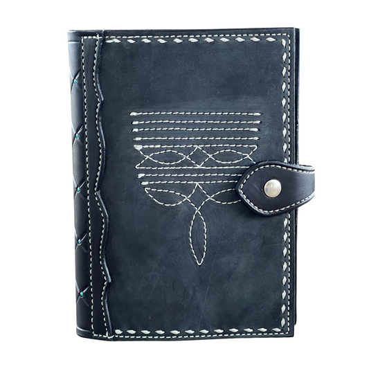 Alamo Saddlery #8 Bible cover Cowboy Stitch- Black