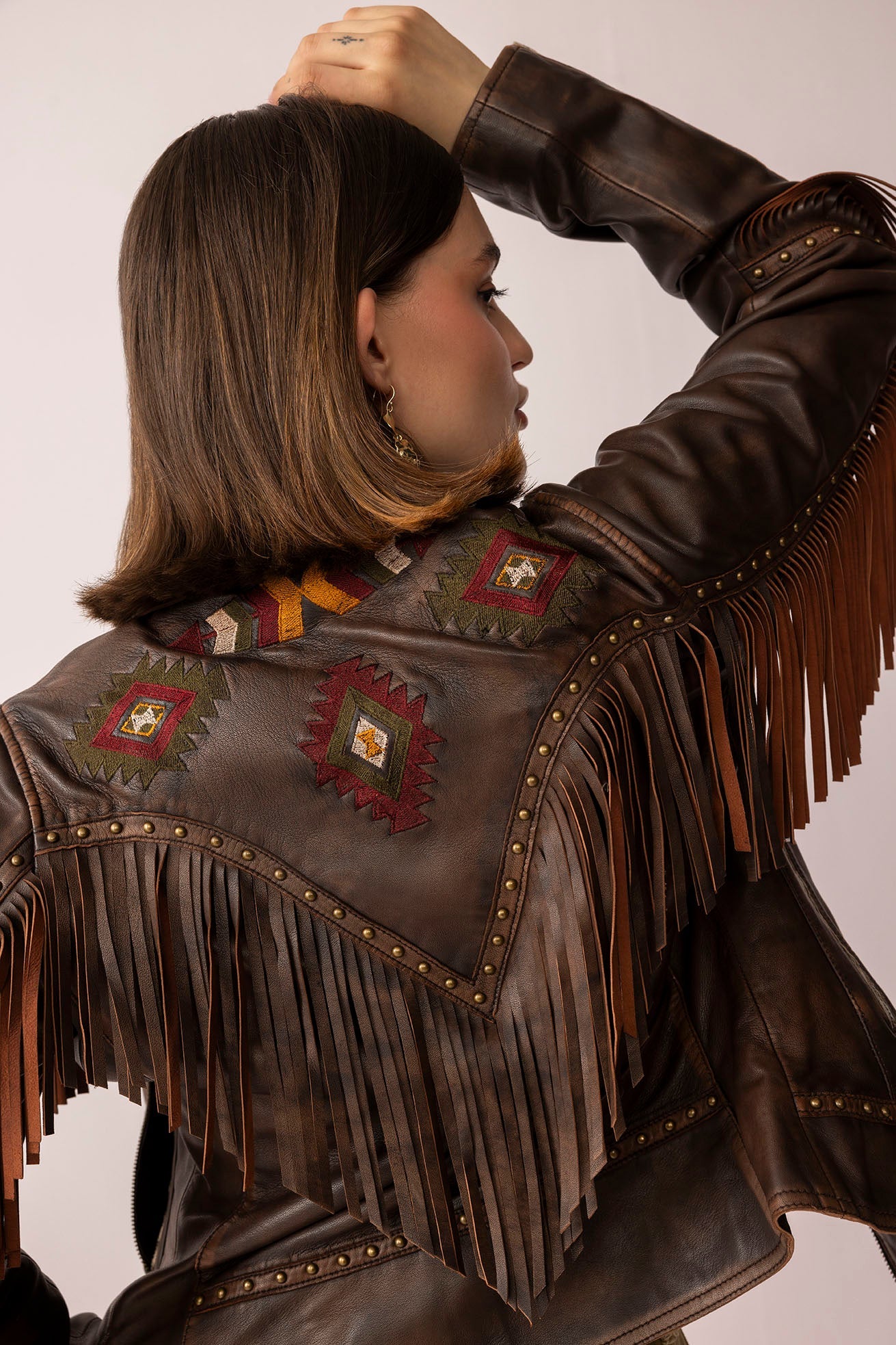 Myra Fury Rider Leather Jacket in Smoky Brown