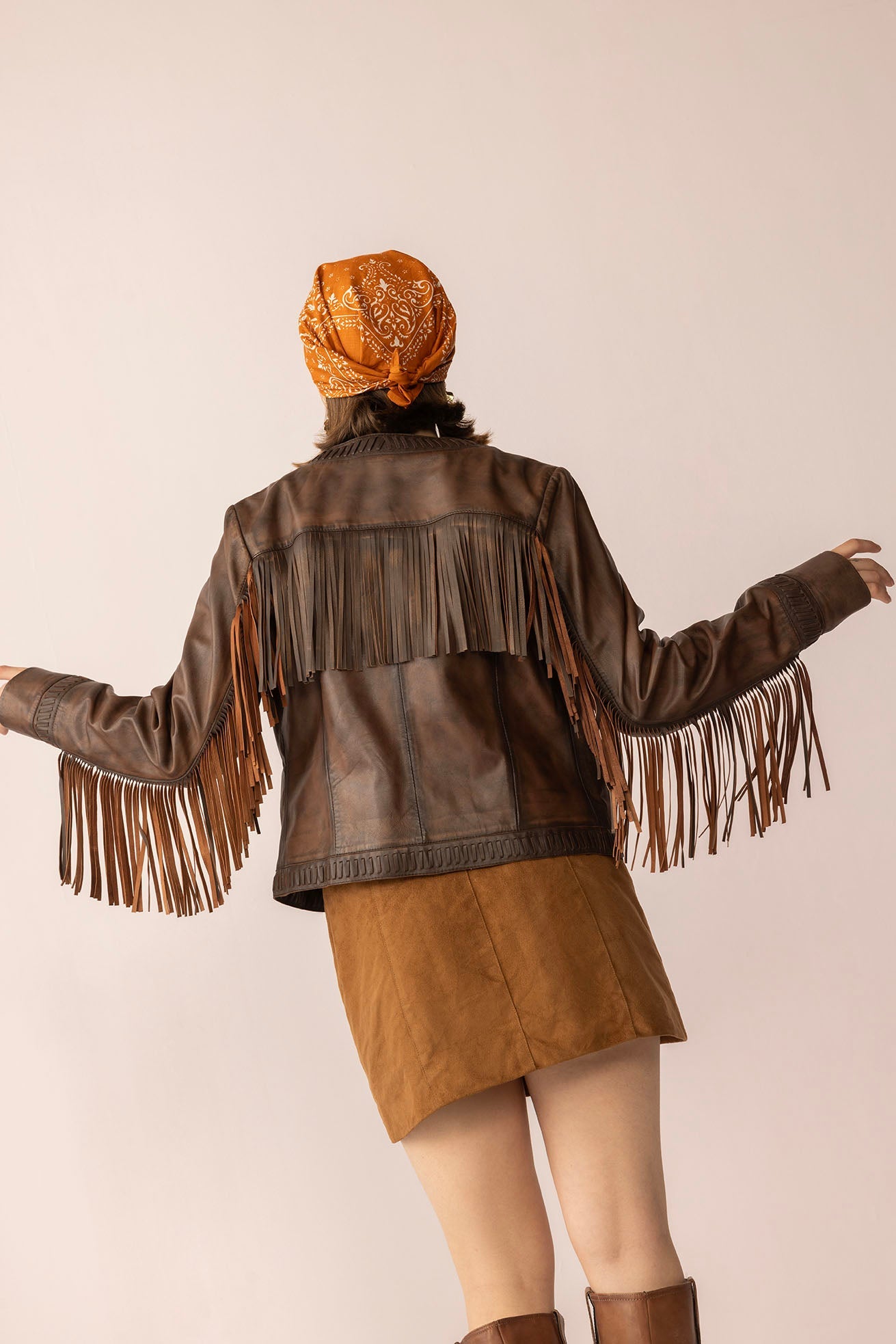 Myra The Outlaw Edit Leather Jacket in Dusk Brown