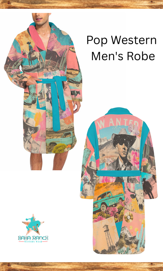 Baha Ranch Retro Pop Western Men's Robe
