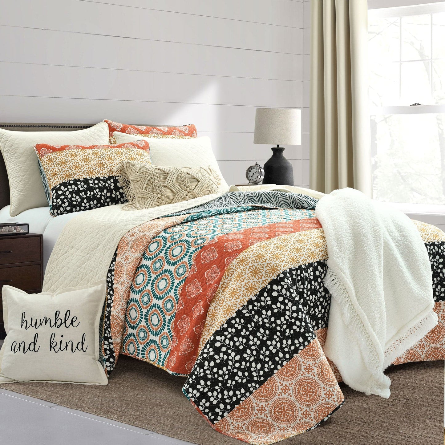 Ava Diamond Oversized Cotton Quilt Set choice of colors