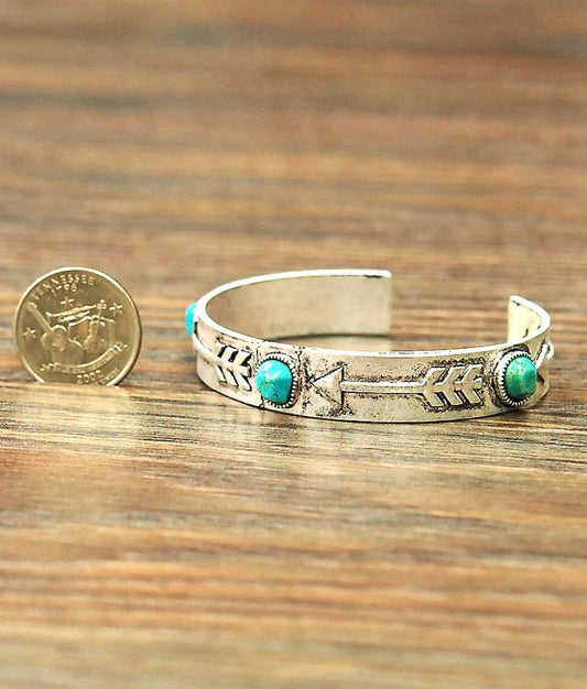 Faux Turquoise Arrow Cuff