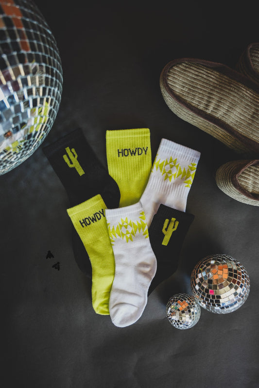 Sock 'Em Silly *Cacti Neon Socks